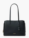 Kate Spade Hudson Pebbled Leather Large Work Tote In Black