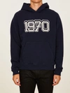 Kenzo 1970-print Detail Hoodie In Blue