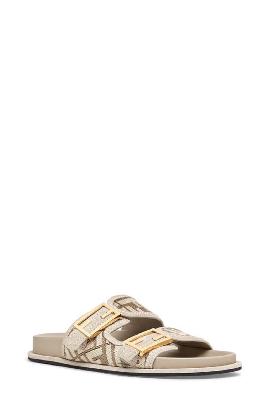 Fendi Sandals Beige FENDI Signature Beige Fabric Slides | Neutrals | FARFETCH BN main image 2