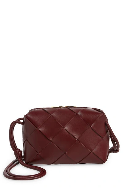 Bottega Veneta Large Intrecciato Leather Crossbody Bag In Barolo-gold