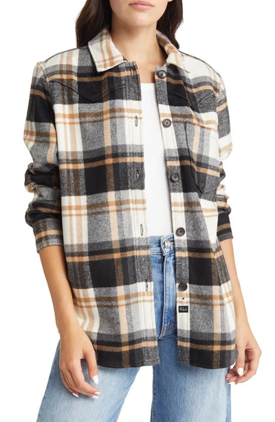 Rails Tripp Plaid Button Down Shirt Jacket In Ivory Black