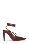 Bottega Veneta Ankle Wrap Pointed Toe Pump In Cherry