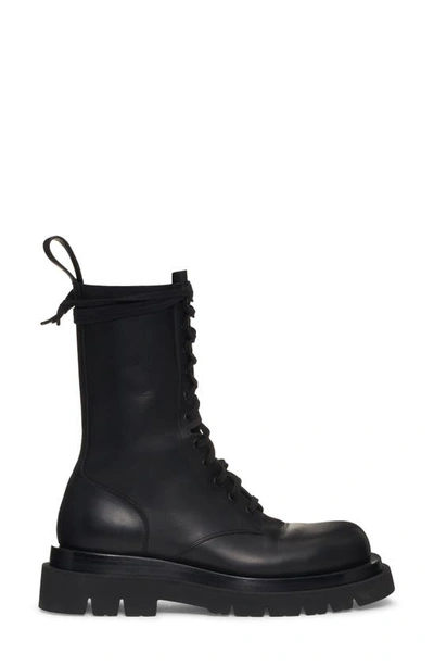 Bottega Veneta Black Lace-up Boots Lug In New