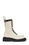 Bottega Veneta Lug Sole Lace-up Boot In Sea Salt-black