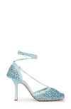Bottega Veneta Sparkle Stretch High-heel Sandals In Pale Blue