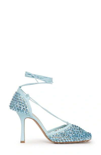 Bottega Veneta Sparkle Stretch High-heel Sandals In Blue