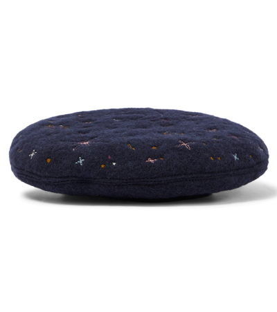 The New Society Kids' Thierry Wool-blend Beret In Navy