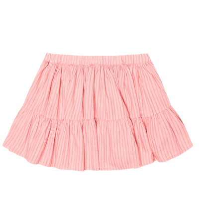 Morley Kids' Tiered Cotton And Wool Skirt In Flamingo