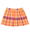 Paade Mode Checked Cotton Skort In Aspen Orange