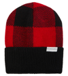 Woolrich Checked Beanie In Red