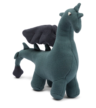 Liewood Babies' Asher Dragon Stuffed Animal In Whale Blue Mix