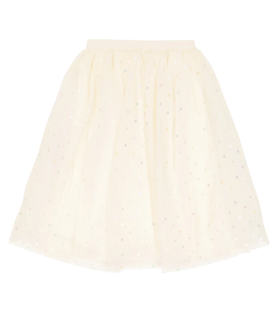 Bonpoint Kids' Panice Polka-dot Tulle Skirt In Ecru
