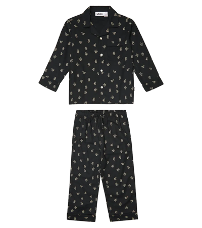 Molo Babies' Lex Printed Cotton Pyjama Set In Firendly Hands