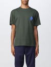 Jw Anderson Crewneck Anchor Patch Cotton Jersey T-shirt In Green