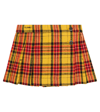 OFF-WHITE CHECKED PLEATED COTTON-BLEND SKIRT