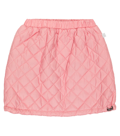 Il Gufo Kids' Quilted Padded Skirt In Bubble Pink