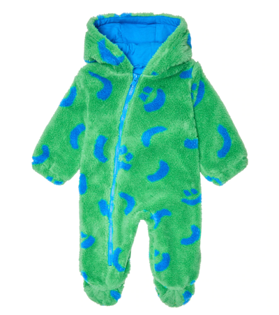 Stella Mccartney Baby Fleece Onesie In Verde/celeste