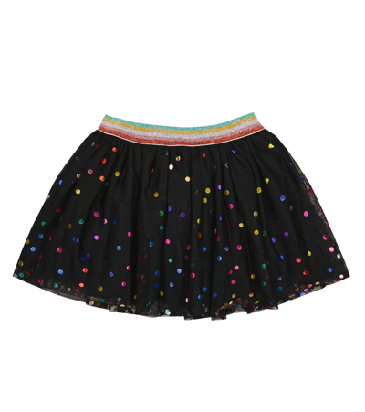 Stella Mccartney Kids' 褶裥半身裙 In Nero