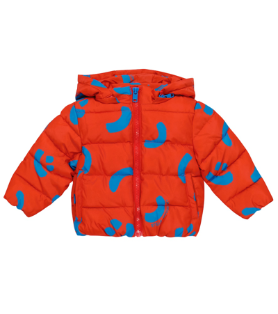 Stella Mccartney Baby Quilted Coat In Rosso/celeste