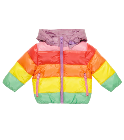 Stella Mccartney Babies' Rainbow Stripe Padded Shell Jacket 6-36 Months In Multi