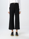Patou Cotton High Waist Wide Leg Trousers In Black