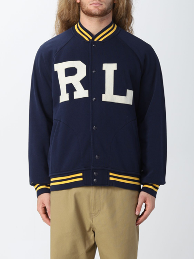 Polo Ralph Lauren Varsity Sweatshirt Jacket In Navy