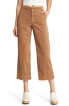 Bella Dahl Saige Wide Leg Crop Pants In Warm Copper