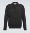 Nanushka Long-sleeve Merino Polo Shirt In Charcoal
