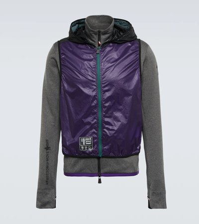 Moncler Men's Day-namic Vest Zip-up Sweatshirt In Purple