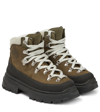 Canada Goose Journey Leather Trekking Boots In Green Black