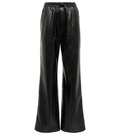 Nanushka Calie Straight Faux Leather Trousers In Black
