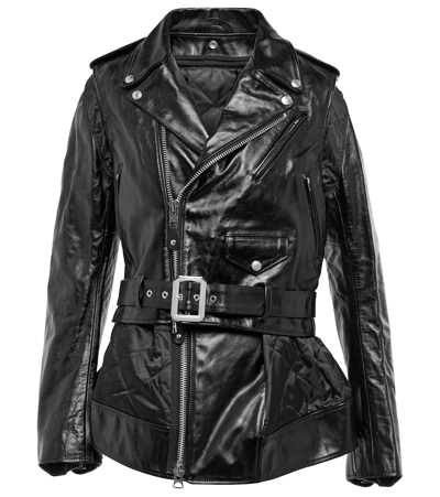 Sacai X Schott Nyc Leather Biker Jacket In Black | ModeSens