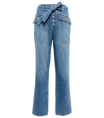 Veronica Beard Rinley High-rise Cropped Jeans In Light Denim