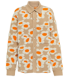 Jacquemus Tan Le Papier 'la Chemise Neve Fleurs' Cardigan In Brown Flowers 70s