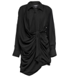Jacquemus La Robe Bahia Viscose Jersey Mini Dress In Black