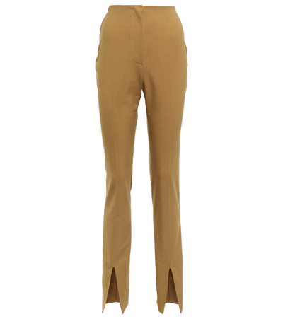 Nanushka Florine Slim Wool-blend Pants In Camel