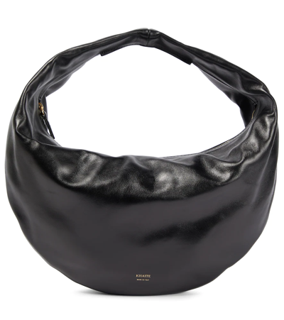 Khaite Olivia Medium Leather Shoulder Bag In Black