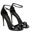 Dolce & Gabbana Kim Sandals Woman Sandals Grey Size 9.5 Leather In Nero