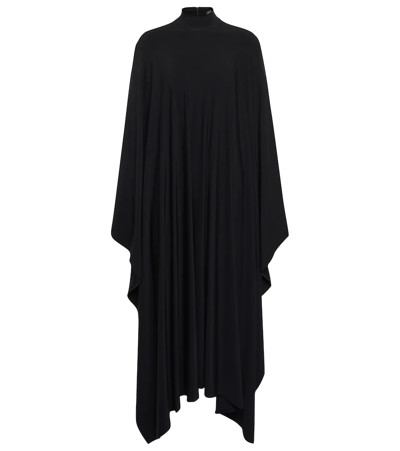 Balenciaga Draped Layered Stretch-modal Jersey Playsuit In Black