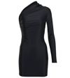 Balenciaga Black Single-shoulder Minidress In Black