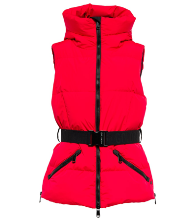 Goldbergh Mae Hooded Down Vest In Red
