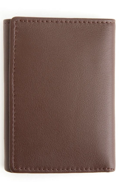 Royce New York Personalized Trifold Wallet In Brown- Gold Foil