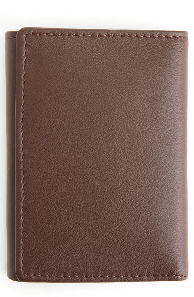 Royce New York Personalized Trifold Wallet In Brown- Deboss