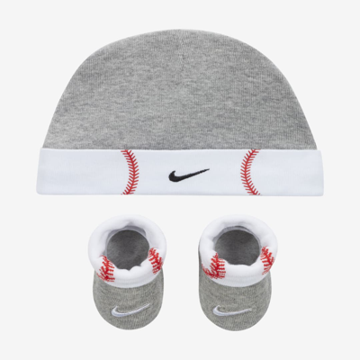 Nike Baby Futura Ball Hat And Booties Set In Grey