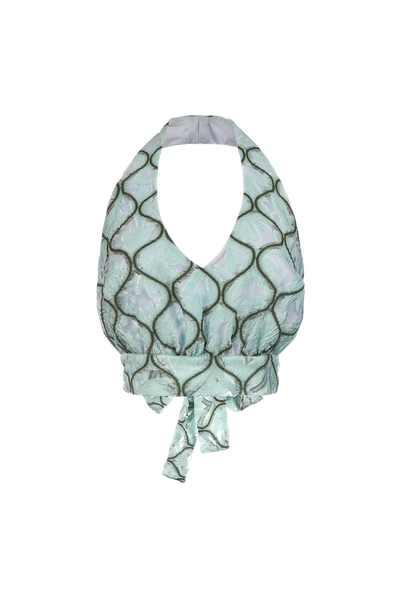 Andreeva Mint Cross-front Top In Blue