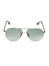 Victoria Beckham V Star 61mm Aviator Sunglasses In Gold Khaki