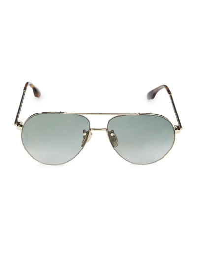 Victoria Beckham V Star 61mm Aviator Sunglasses In Gold Khaki