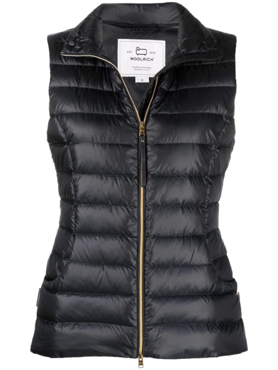 Woolrich Abbie Quilted-finish Gilet In Black