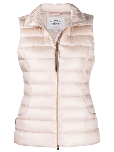 Woolrich Abbie Quilted-finish Gilet In Pink