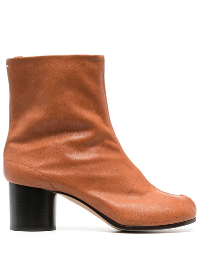 Maison Margiela Tabi 60mm Ankle Boots In Brown
